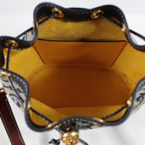 Tory Burch T Monogram Jacquard Bucket Bag - Navy Blue - Picture 7 of 10